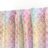 Pastel Rainbow Watercolor Scale Pattern 1