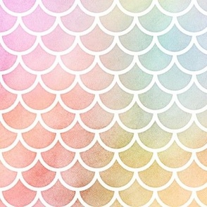 Pastel Rainbow Watercolor Scale Pattern 1