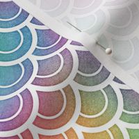 Bright Rainbow Watercolor Scale Pattern 2