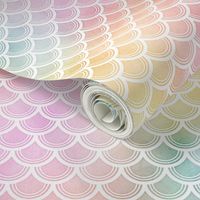 Pastel Rainbow Watercolor Scale Pattern 3