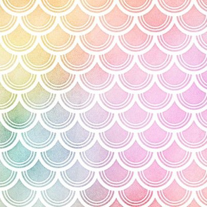 Pastel Rainbow Watercolor Scale Pattern 3