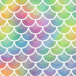 Bright Rainbow Watercolor Scale Pattern 4