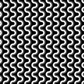 Groovy Wave - White on Black