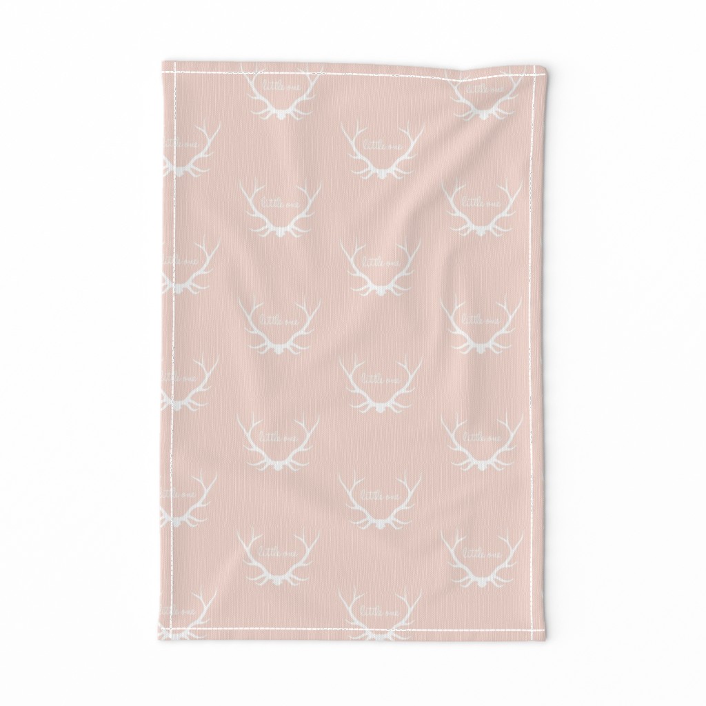 Little One Antlers - soft rose and white - woodland nursery