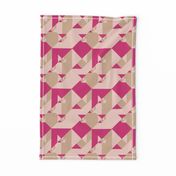 PINK YARROW, PALE DOGWOOD AND HAZELNUT TANGRAMS