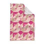 PINK YARROW, PALE DOGWOOD AND HAZELNUT TANGRAMS