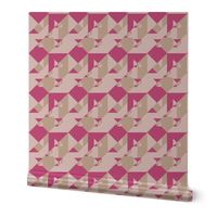 PINK YARROW, PALE DOGWOOD AND HAZELNUT TANGRAMS