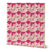 PINK YARROW, PALE DOGWOOD AND HAZELNUT TANGRAMS