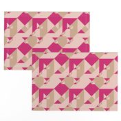 PINK YARROW, PALE DOGWOOD AND HAZELNUT TANGRAMS