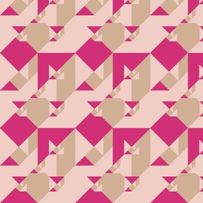 PINK YARROW, PALE DOGWOOD AND HAZELNUT TANGRAMS