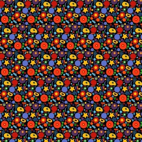 Bright colorful pattern on black background