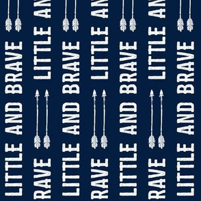 Little and Brave - white on navy (90)