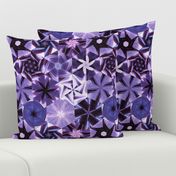 Feather hexagonal purple quilt