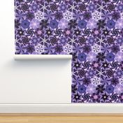 Feather hexagonal purple quilt