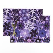 Feather hexagonal purple quilt