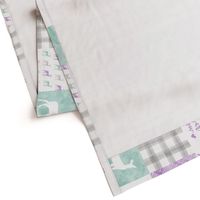 watercolor woodland wholecloth (90) - purple, dark mint, grey