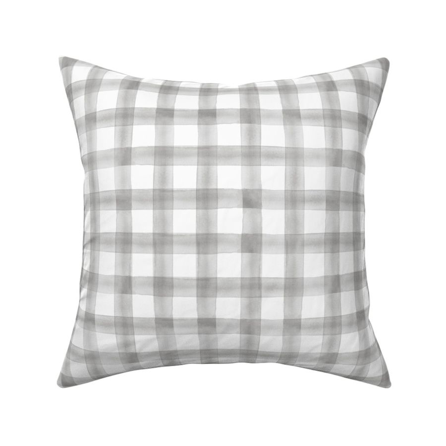 watercolor plaid grey - wholecloth - Spoonflower