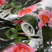 Trellised Pink Rose Garden Creature, Rippling Stripes - extra large