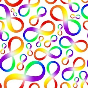 Rainbow Infinity Neurodiversity Symbol White Background