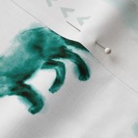 Fox and Arrows - Bright Teal and Black on White