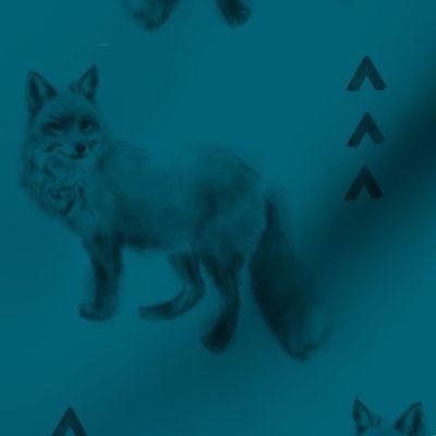 Fox and Arrows - Dark Teal