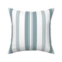 stripes - french ticking - soft blue green