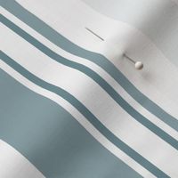 stripes - french ticking - soft blue green