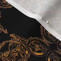 Small motorbike Motorcycle damask org on blk