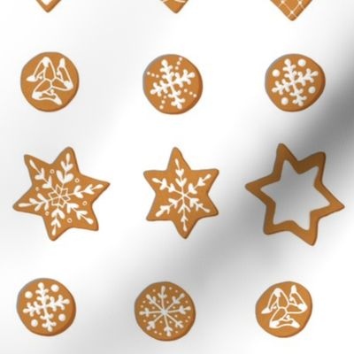 Winter Cookies on white - grid