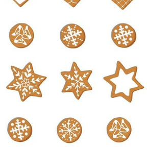 Winter Cookies on white - grid