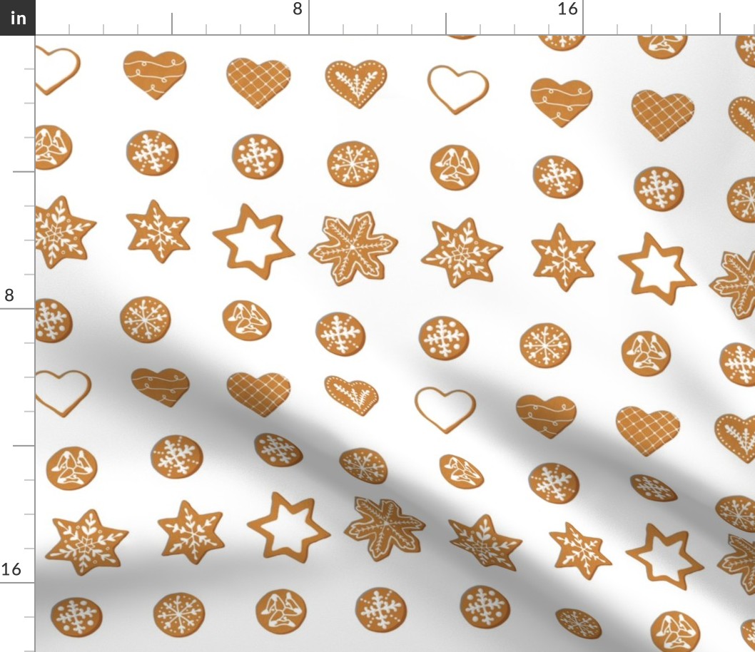 Winter Cookies on white - grid
