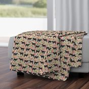 steer floral fabric show steer cows farm barn fabric florals design - sand