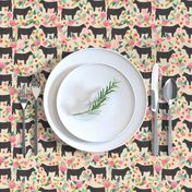 steer floral fabric show steer cows farm barn fabric florals design - sand