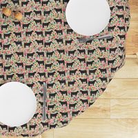 steer floral fabric show steer cows farm barn fabric florals design - sand