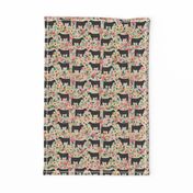 steer floral fabric show steer cows farm barn fabric florals design - sand