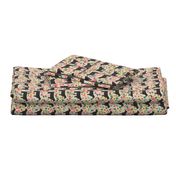 steer floral fabric show steer cows farm barn fabric florals design - sand