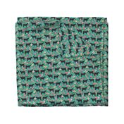 steer floral fabric show steer cows farm barn fabric florals design - turquoise