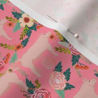 pigs and florals fabric farmyard animals farm fabrics - pink