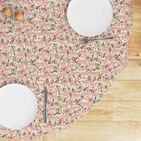 pigs and florals fabric farmyard animals farm fabrics - cream