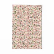 pigs and florals fabric farmyard animals farm fabrics - cream