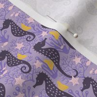 Seahorse in coral reef purple (small)