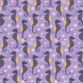Seahorse in coral reef purple (small)