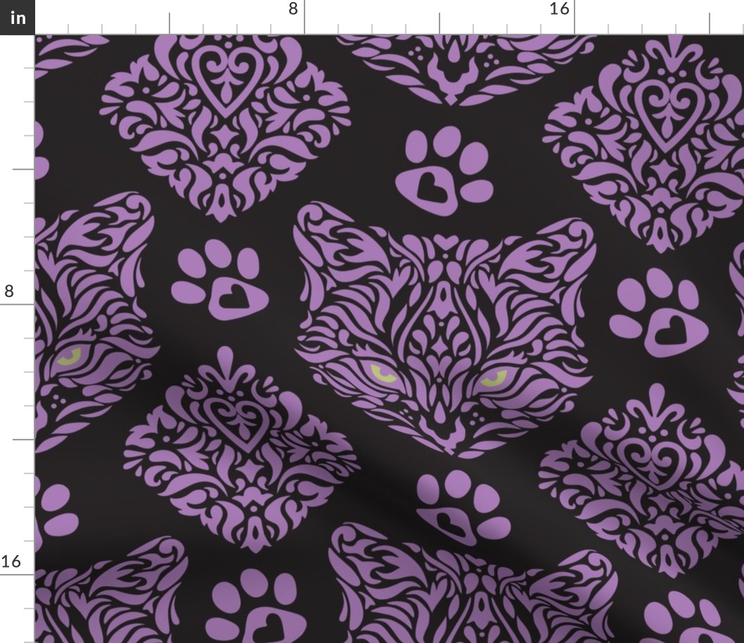 Cat Damask Dark 