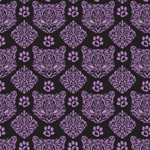 Cat Damask Dark - Small