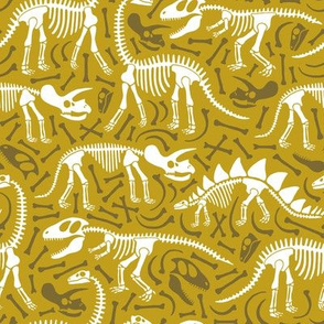 Dinosaurs and bones (ochre and brown)