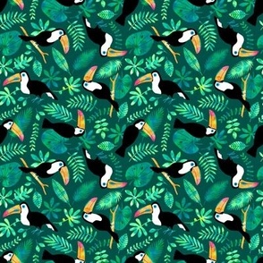 Toucan jungle watercolor green (small)