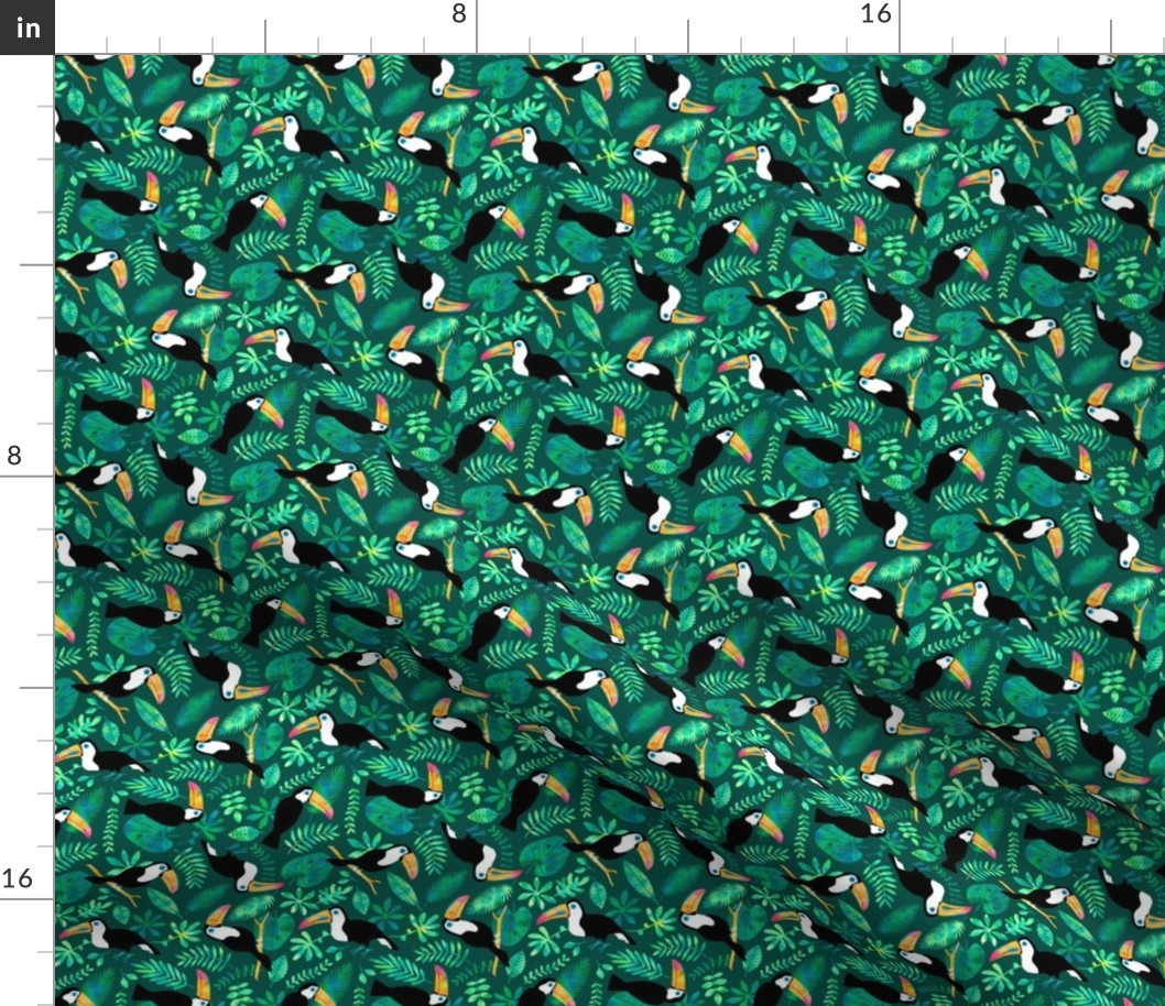 Toucan jungle watercolor green (small)