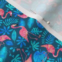 Flamingo jungle watercolor blue (small)