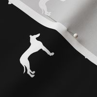 Great Dane silhouette dog fabric black