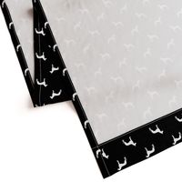 Great Dane silhouette dog fabric black